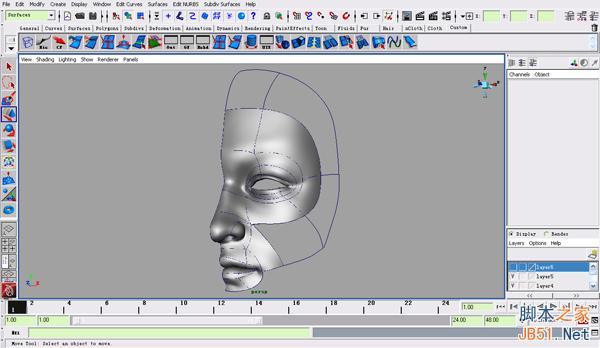 MAYA NURBS制作高精度生物模型詳解 武林網(wǎng) MAYA建模教程