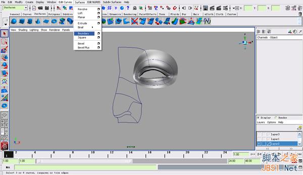 MAYA NURBS制作高精度生物模型詳解 武林網(wǎng) MAYA建模教程