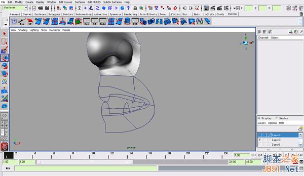 MAYA NURBS制作高精度生物模型詳解 武林網(wǎng) MAYA建模教程