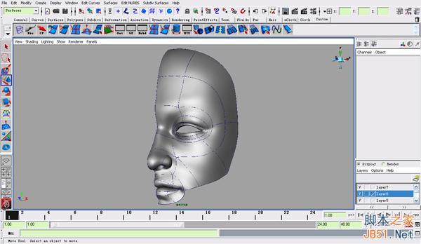 MAYA NURBS制作高精度生物模型詳解 武林網(wǎng) MAYA建模教程