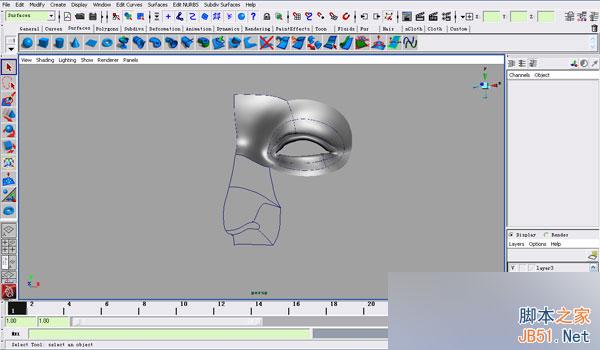 MAYA NURBS制作高精度生物模型詳解 武林網(wǎng) MAYA建模教程