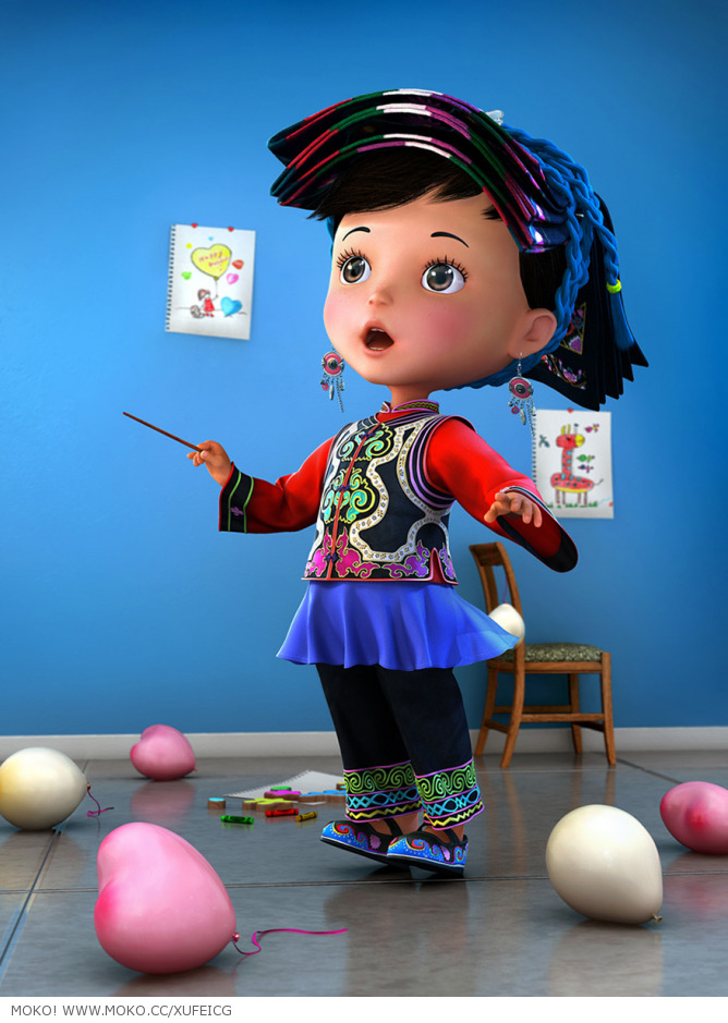 MAYA打造少數民族女孩《快樂朵朵》 武林網 MAYA角色動畫教程