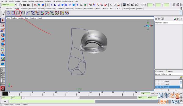 MAYA NURBS制作高精度生物模型詳解 武林網(wǎng) MAYA建模教程