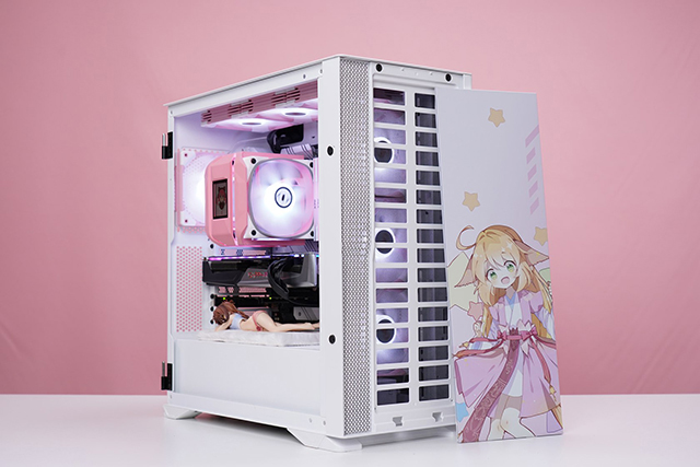 粉萌可愛的狐妖小紅娘，R7 5800X配RX6600XT猛男粉主題定制裝機