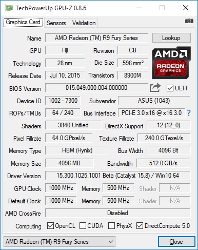 AMD R9 Fury 成功開核變Fury X