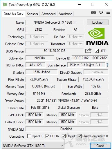GTX1660Ti評測:加入GTX1070和GTX1060 6G性能實測對比