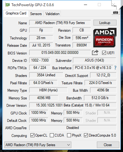 AMD R9 Fury 成功開核變Fury X