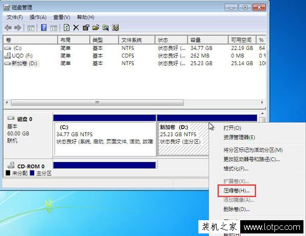 Win7系統如何壓縮卷分區?硬盤壓縮卷分區的方法