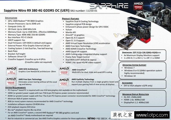 藍(lán)寶石R9 380X NITRO顯卡