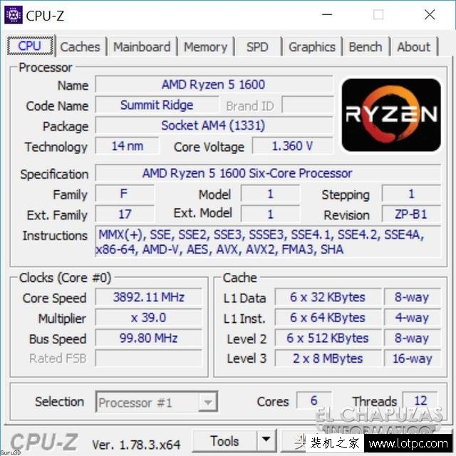 AMD銳龍R5-1600處理器性能測試成績，多核秒i7