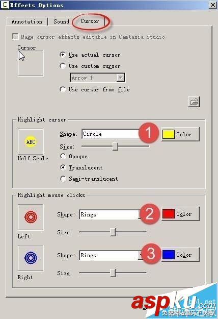 camtasia,studio,鼠標