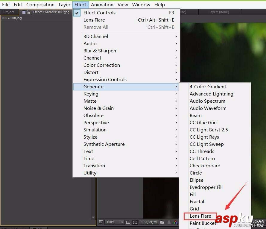 ae怎么給圖片制作lens flare效果? ae,圖片