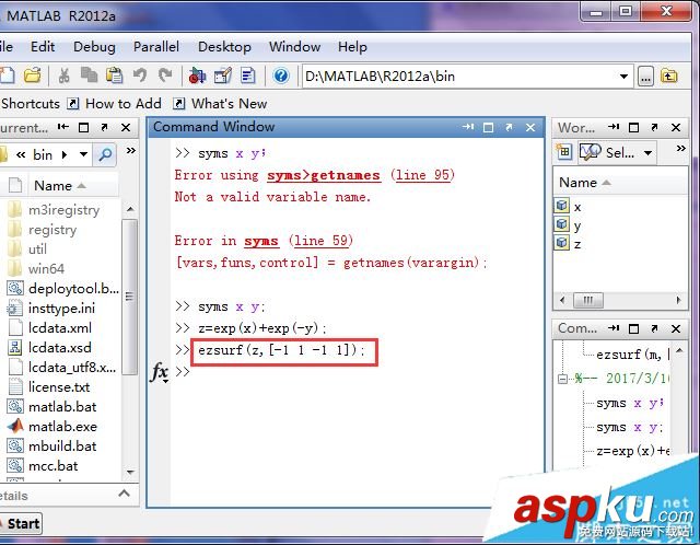 MATLAB,三維曲面,函數