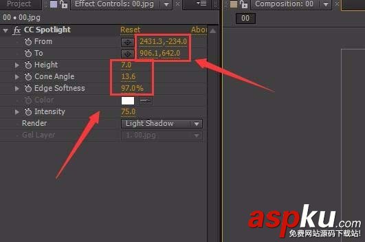 AE怎么給圖片制作spotlight光照效果? AE,spotlight