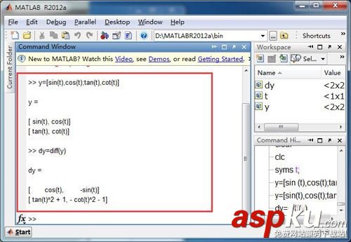 matlab,矩陣函數,求導