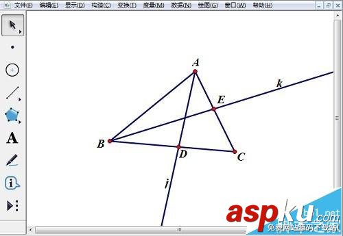 幾何畫板怎么快速繪制出三角形內(nèi)心? 幾何畫板,三角形