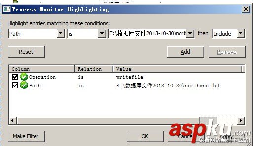 怎樣使用Process Monitor來監視SQLSERVER的logwrite大小  Process,Monitor,SQLSERVER