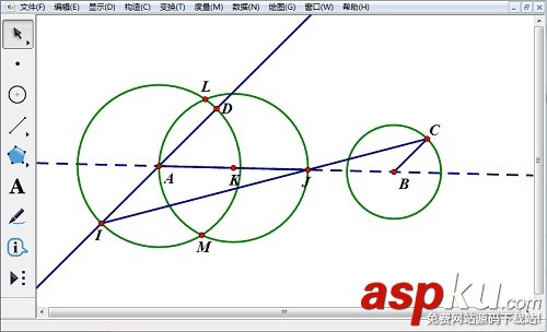 如何使用幾何畫板畫圓的內公切線?幾何畫板內公切線畫法 幾何畫板
