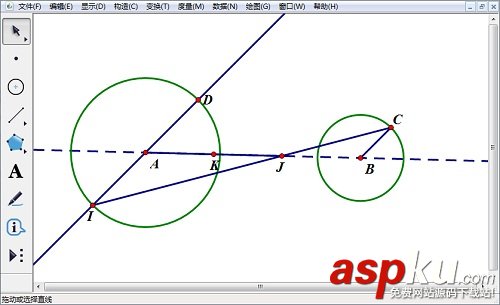 如何使用幾何畫板畫圓的內公切線?幾何畫板內公切線畫法 幾何畫板