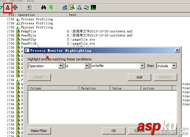 怎樣使用Process Monitor來監視SQLSERVER的logwrite大小  Process,Monitor,SQLSERVER