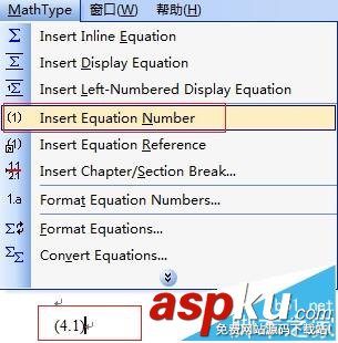 MathType怎么設置公式編號不從1開始? mathtype,公式編號