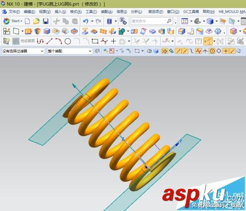 UG10.0怎么使用GC工具箱壓縮彈簧模型? UG10.0,彈簧