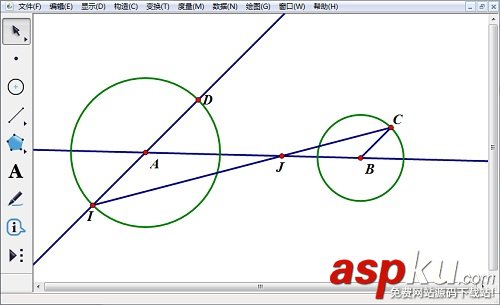 如何使用幾何畫板畫圓的內公切線?幾何畫板內公切線畫法 幾何畫板