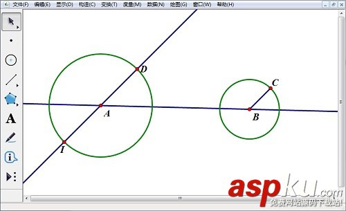 如何使用幾何畫板畫圓的內公切線?幾何畫板內公切線畫法 幾何畫板