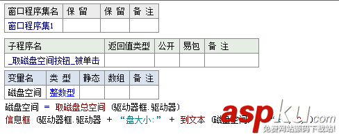 易語言取指定磁盤總空間的方法 易語言,取磁盤總空間