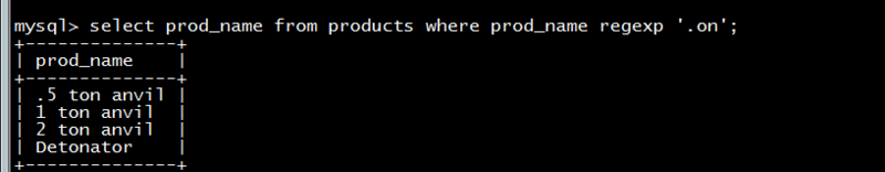 MYSQL使用正則表達式過濾數據 MYSQL,正則表達式,過濾數據