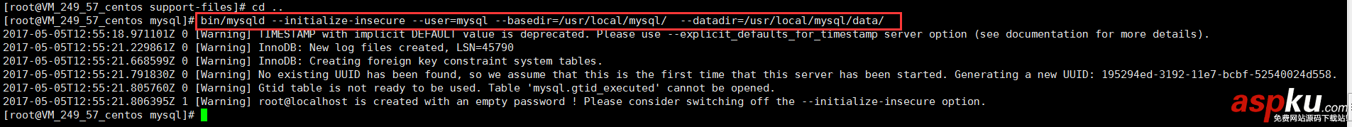 Linux下MySQL5.7.18二進制包安裝教程(無默認配置文件my_default.cnf) mysql5.7.18二進制包安裝,my.default.cnf