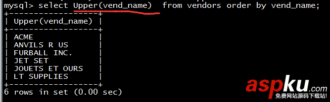 MYSQL必知必會讀書筆記第十和十一章之使用函數處理數據 MYSQL,函數處理