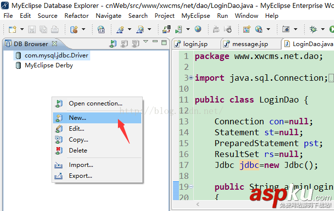 MyEclipse連接MySQL數據庫圖文教程 MyEclipse連接MySQL數據庫,MyEclipse連接MySQL,MyEclipse連接數據庫