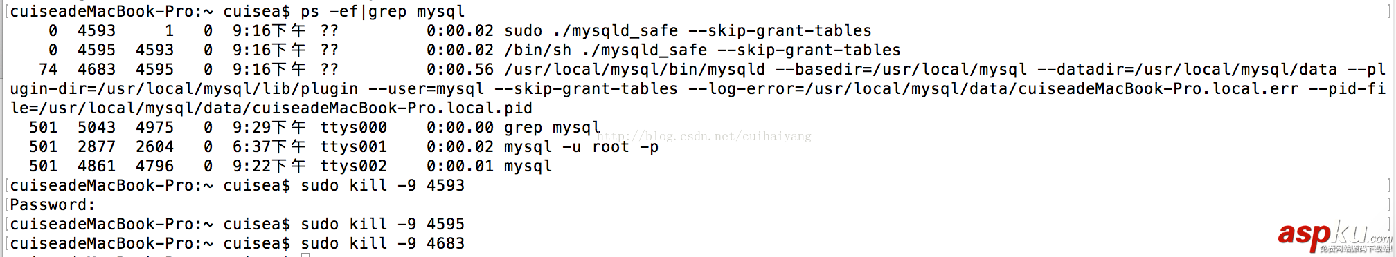 Mac下MySQL5.7忘記root密碼的解決方法 mysql5.7忘記root密碼,mysql忘記root密碼,mysql忘記密碼