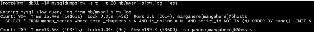mysqldumpslow用法示例(慢查詢) mysqldumpslow