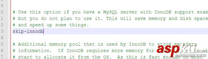 MySQL提示The InnoDB feature is disabled需要開啟InnoDB的解決方法 MySQL提示The InnoDB feature is disabled需要開啟InnoDB的解決方法