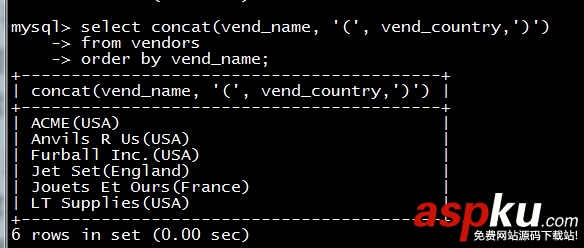 MYSQL必知必會讀書筆記第十和十一章之使用函數處理數據 MYSQL,函數處理