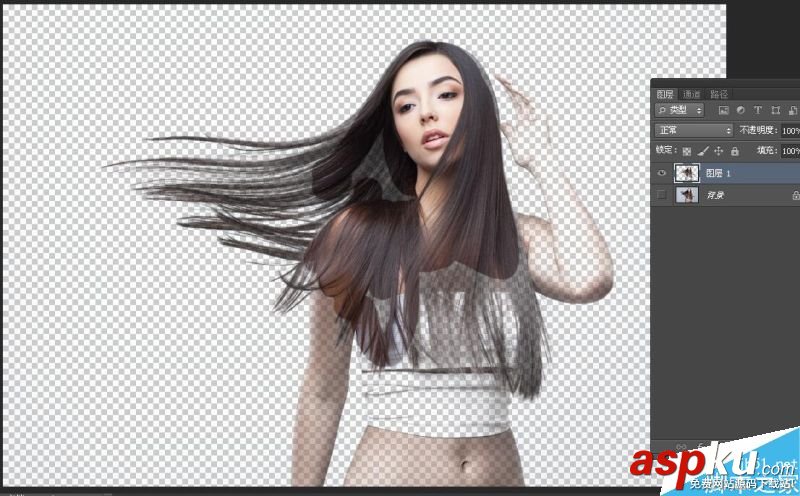 利用PS通道摳長發(fā)美女圖 通道,長發(fā)