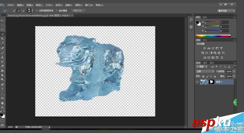 Photoshop摳冰雕并改變顏色和背景 冰雕,顏色,背景