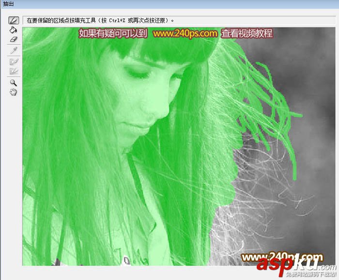 PS利用抽出濾鏡摳出極細的發絲 濾鏡,發絲