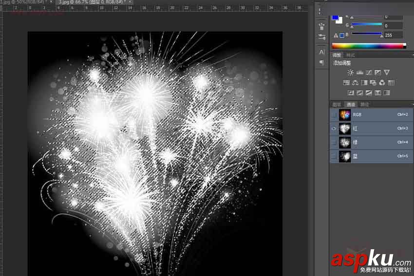 Photoshop利用通道快速摳出絢麗的煙花 Photoshop,通道,摳圖