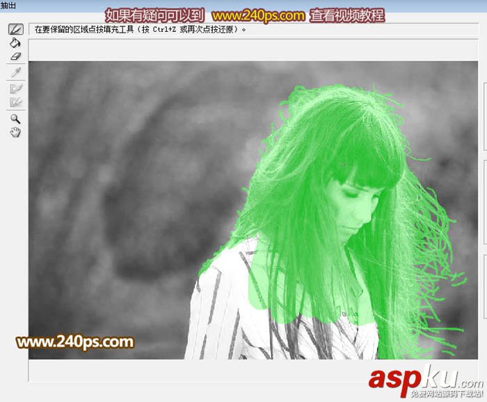 PS利用抽出濾鏡摳出極細的發絲 濾鏡,發絲