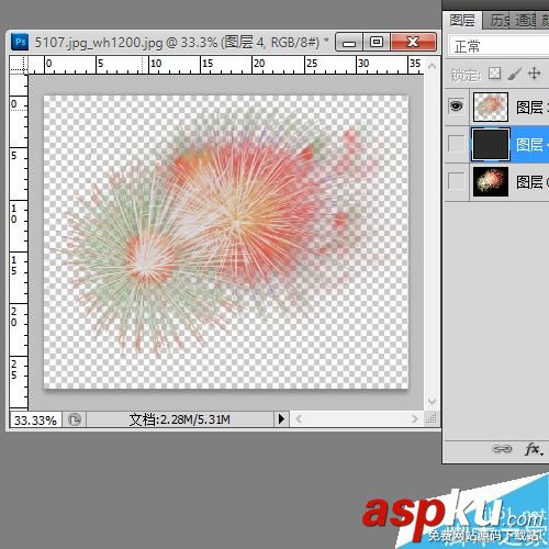 PS通道快速摳出復雜的煙花背景 通道,煙花,背景