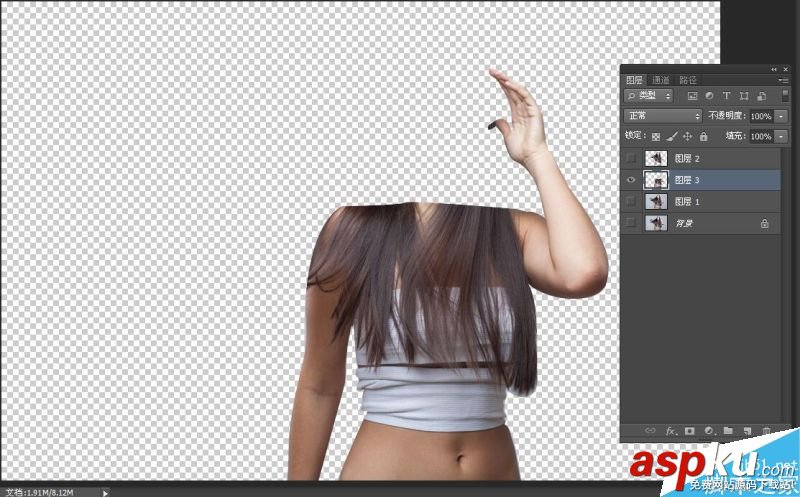 利用PS通道摳長發(fā)美女圖 通道,長發(fā)