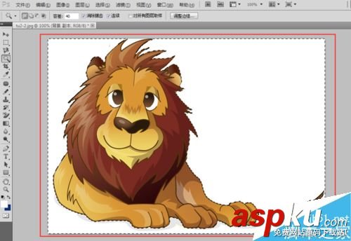 PS魔術棒摳出獅子方法 魔術棒,摳圖,PS