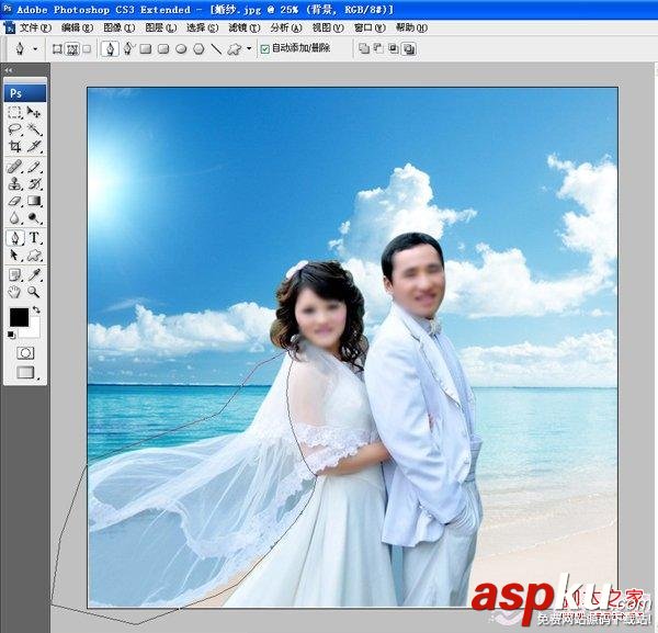 PS摳圖技巧:通過鋼筆工具摳取透明白色婚紗教程 PS摳圖,鋼筆工具,白色婚紗