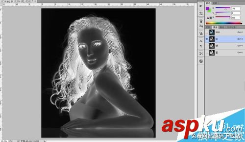 PS用反相法扣純白背景下的頭發 反相法,頭發