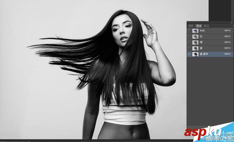 利用PS通道摳長發(fā)美女圖 通道,長發(fā)