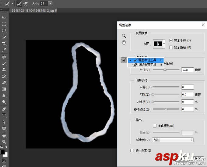 貓,快速蒙版,調整邊緣
