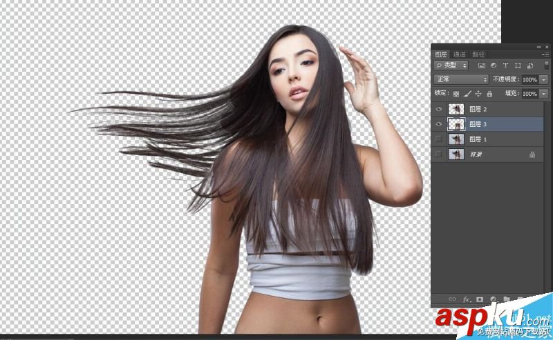 利用PS通道摳長發(fā)美女圖 通道,長發(fā)
